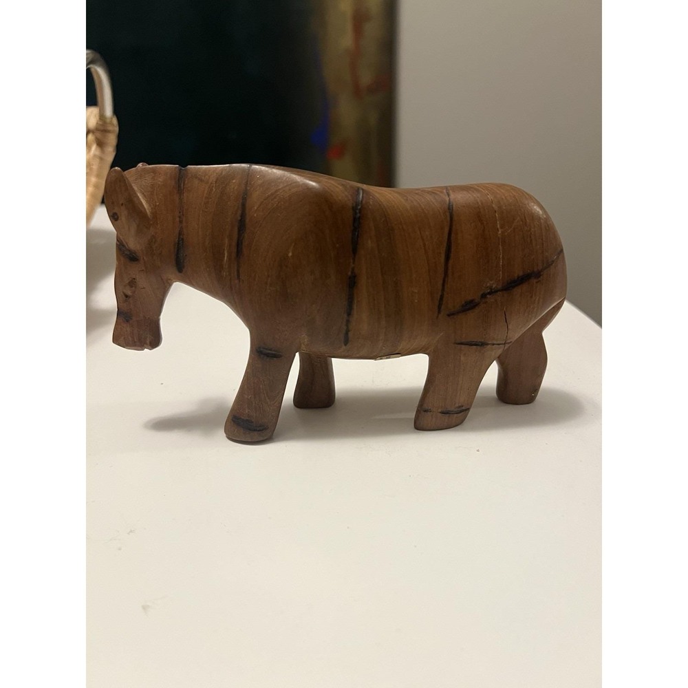 Wooden Hand Carved Animal Made in Kenya Africa Genuine Besmo Product - Picture 2 of 8